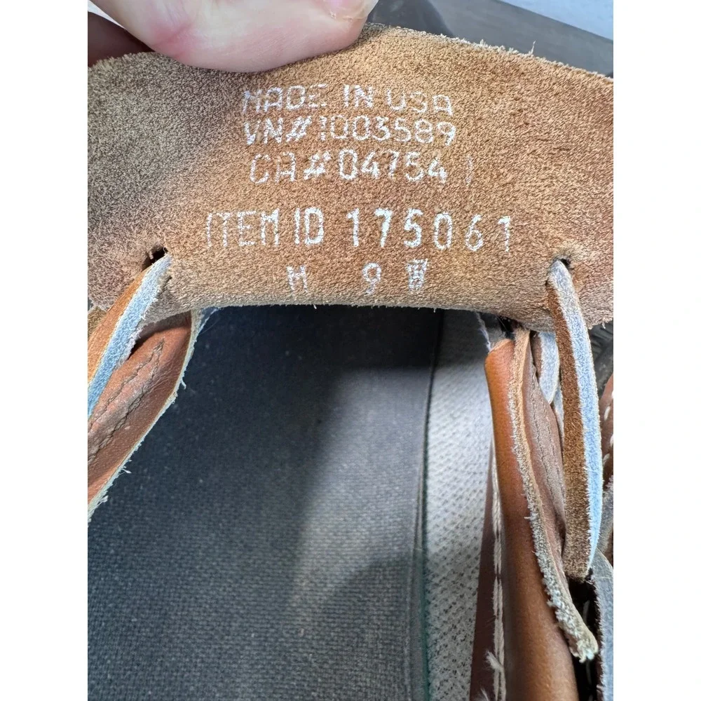 L.L. Bean Men's 9 Wide Rubber Moc Brown Leather Duck Boots Made in Maine 175061
